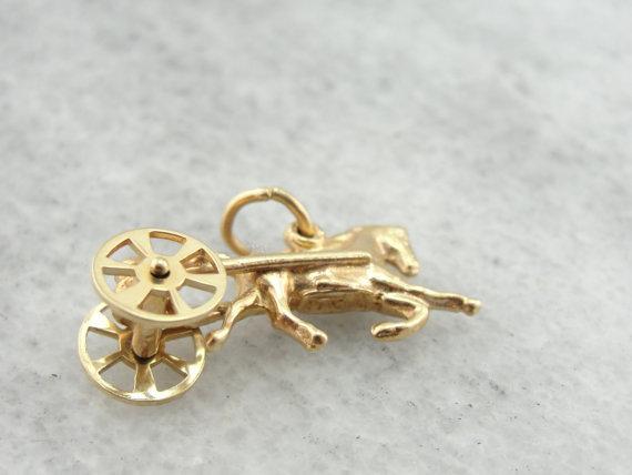 Surrey Horse Racer Gold Charm or Pendant