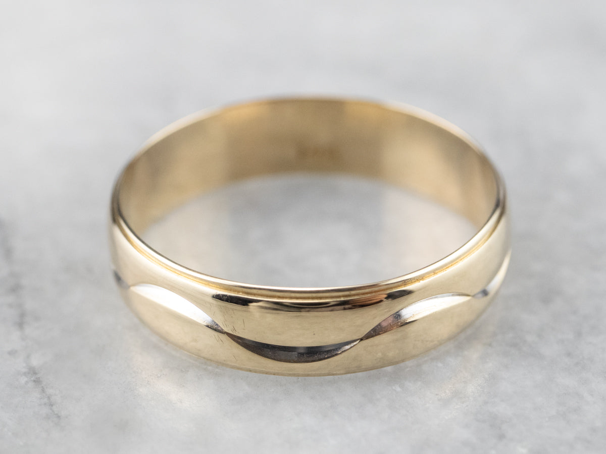 Vintage Yellow Gold Pattern Band