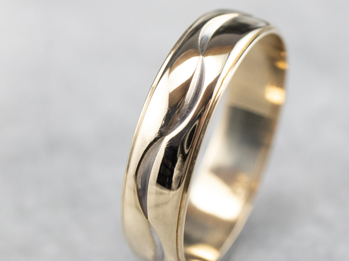 Vintage Yellow Gold Pattern Band