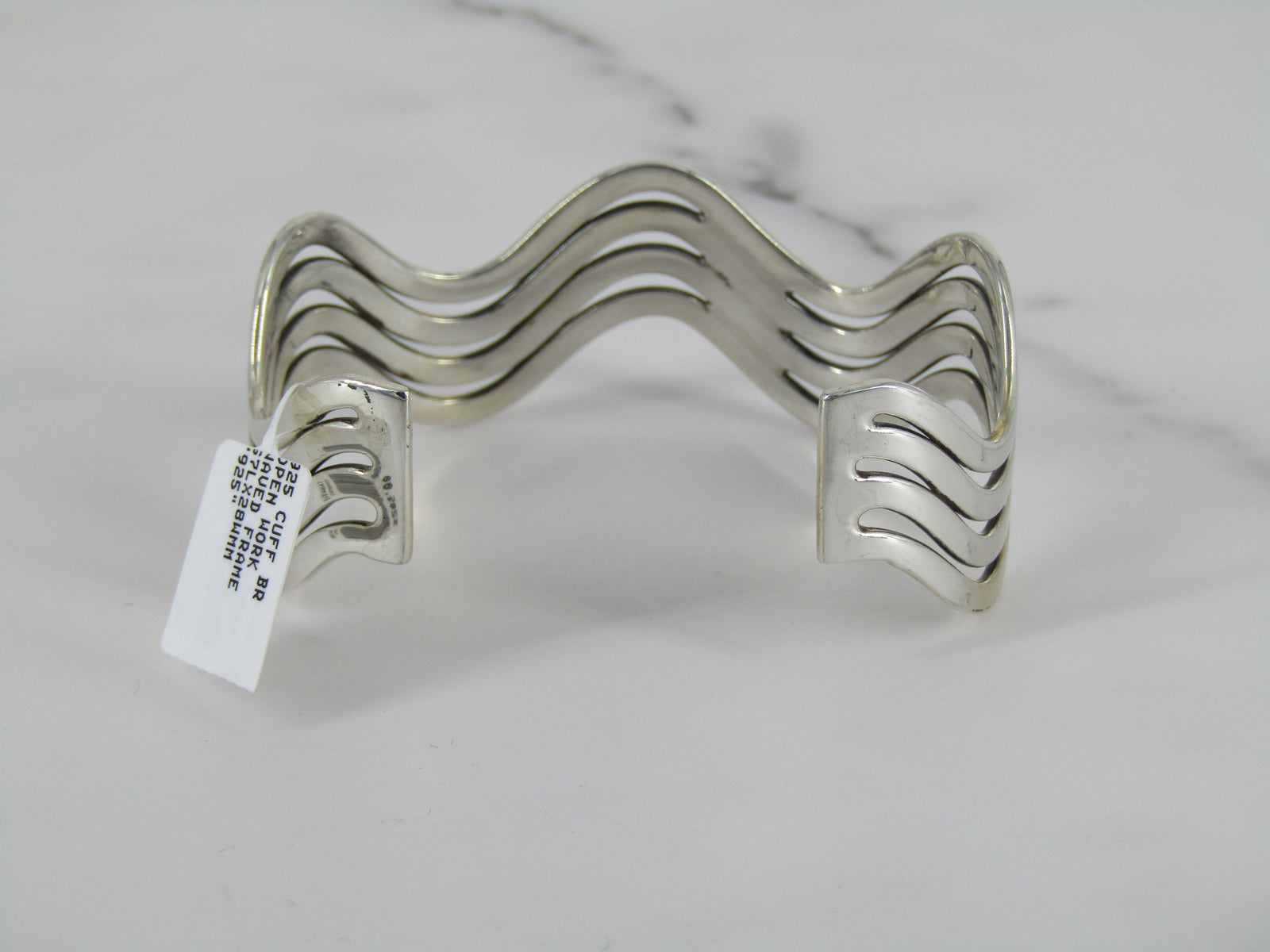 Wavy Frame Cuff Bracelet with Open Work