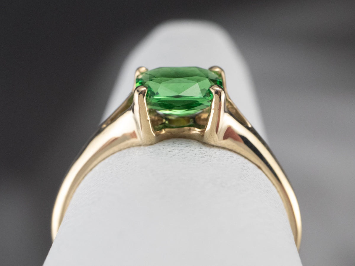 Tsavorite Garnet Solitaire Ring