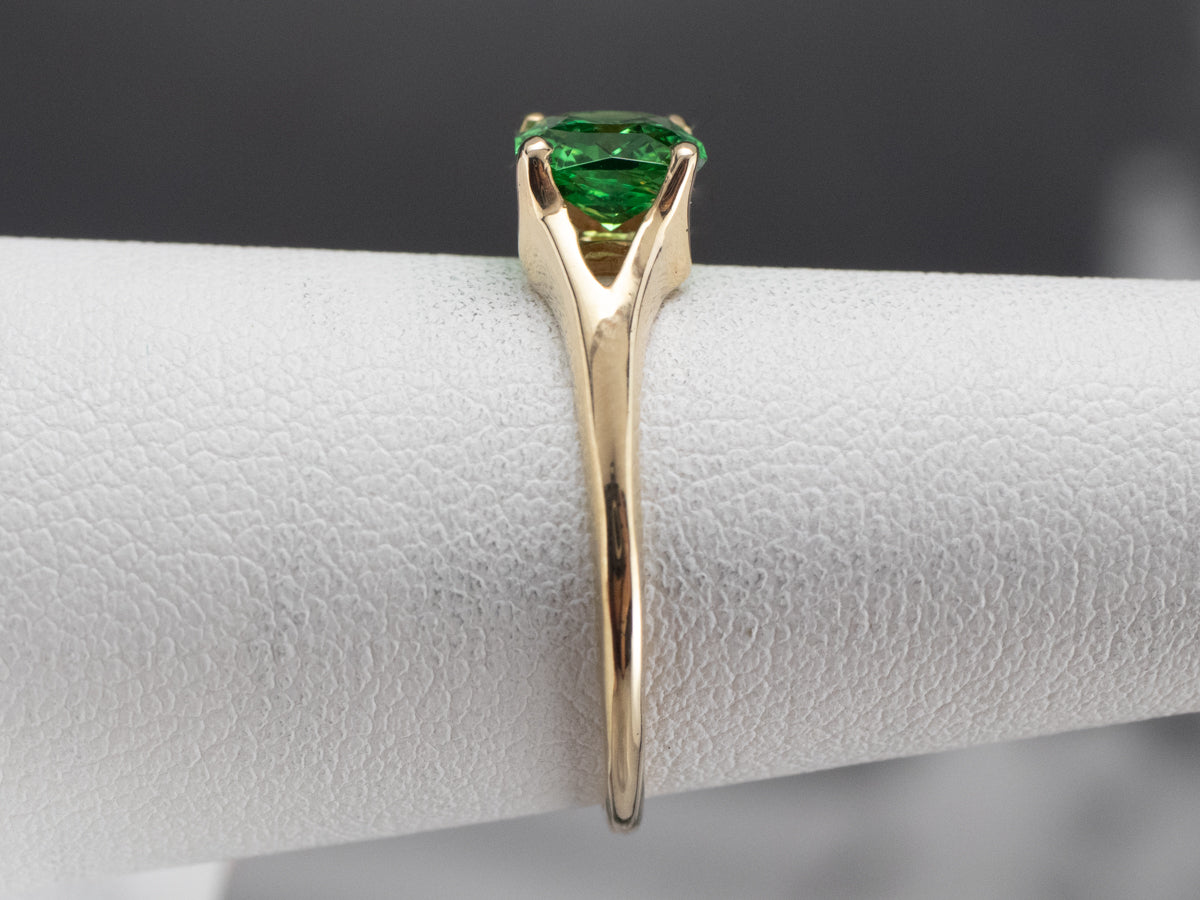Tsavorite Garnet Solitaire Ring