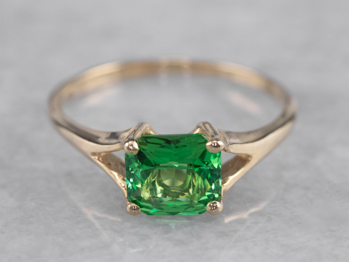 Tsavorite Garnet Solitaire Ring
