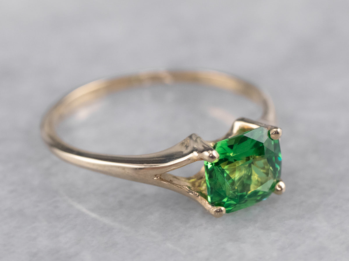 Tsavorite Garnet Solitaire Ring