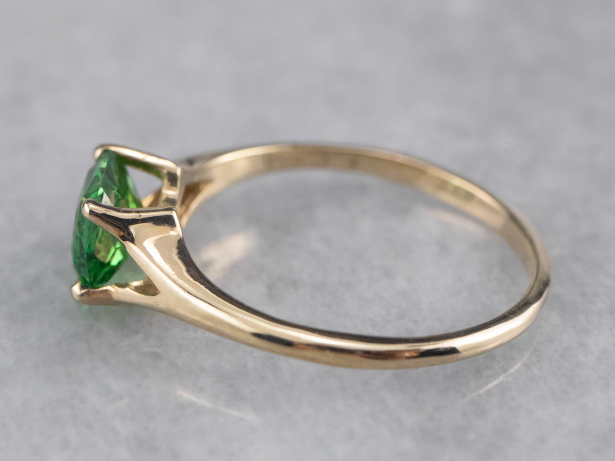 Tsavorite Garnet Solitaire Ring
