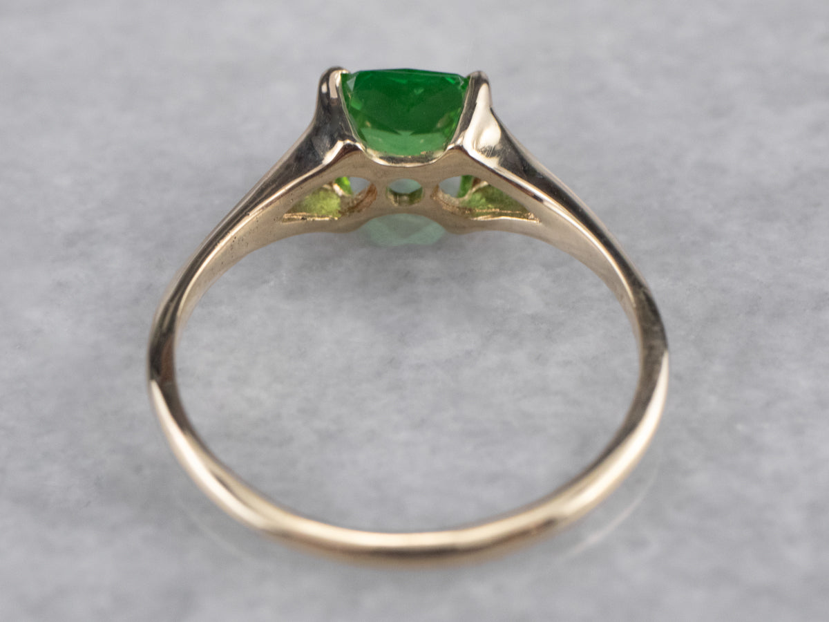 Tsavorite Garnet Solitaire Ring