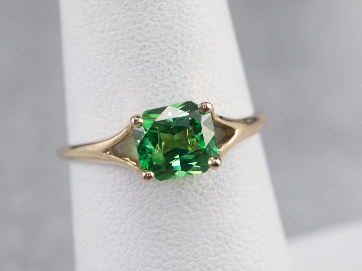 Tsavorite Garnet Solitaire Ring