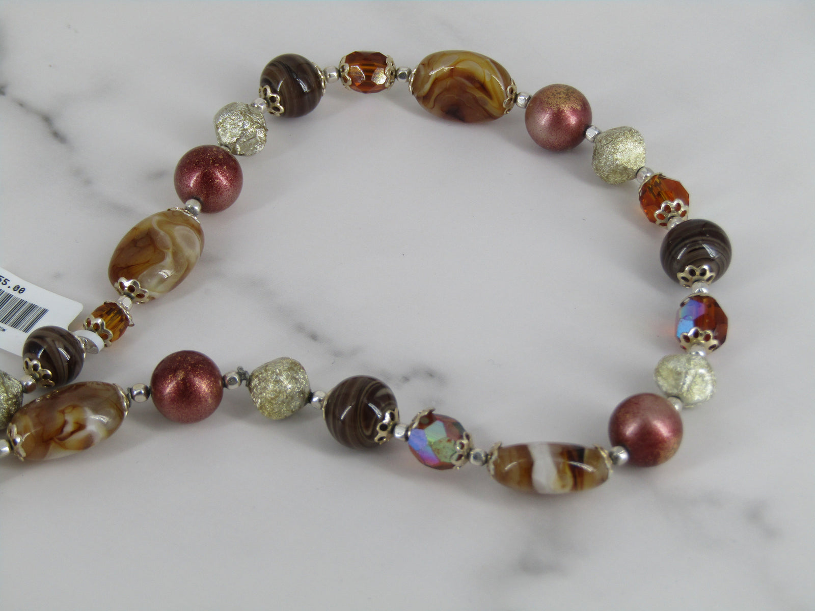 Brown Glass Continuous Bead Necklace
