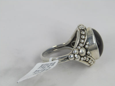 Silver Star Garnet Ring With Ball Accents