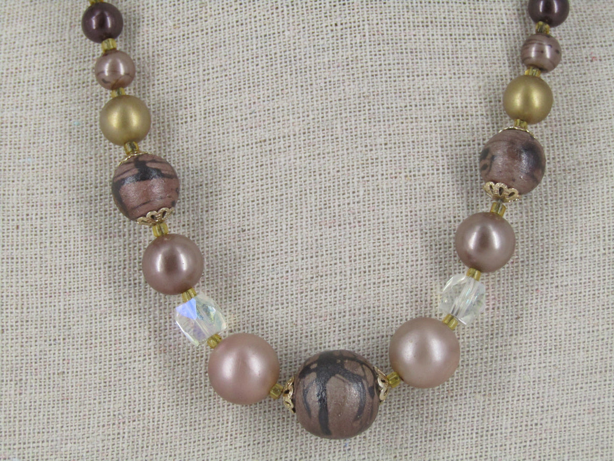 Vintage Necklace with Plastic Beads