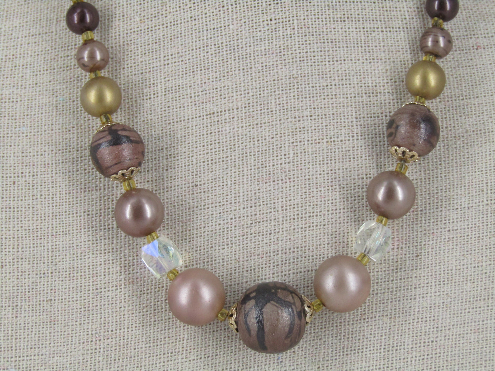 Vintage Necklace with Plastic Beads