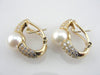 Diamonds and Mabe Pearl Earrings in Fine Gold