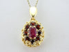 Gorgeous Pink and Ruby Cluster Pendant