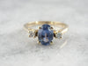 Ceylon Sapphire in Perfect Indigo Blue, Diamonds  Ring