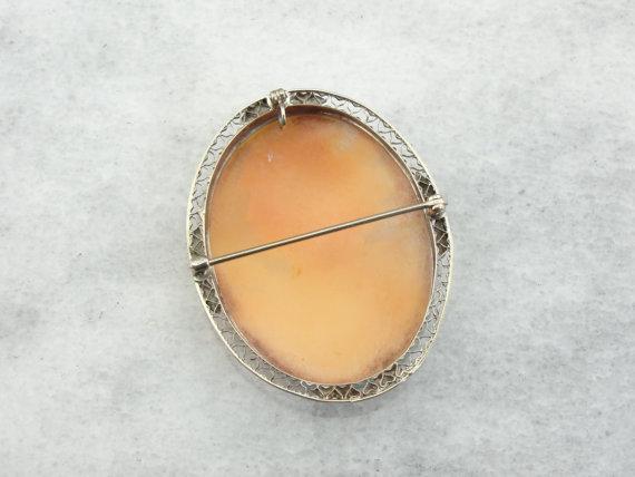 Filigree Cameo Brooch or Pendant in Fine Gold