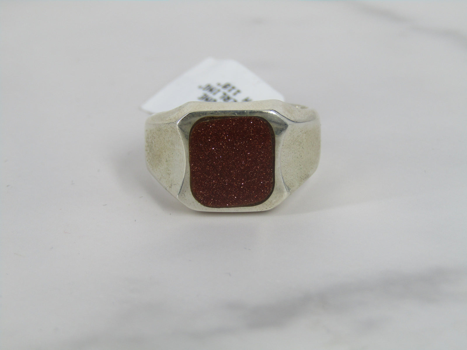 Silver Ring With Sunstone Center