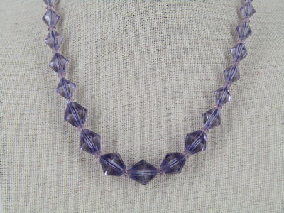 Purple Glass Bead Vintage Necklace
