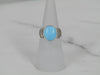 Silver Native Design Band Ring With Turquoise Center