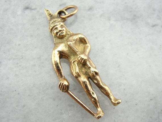 Native American Vintage 14K Gold Man Charm