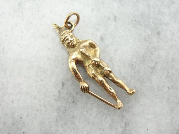 Native American Vintage 14K Gold Man Charm