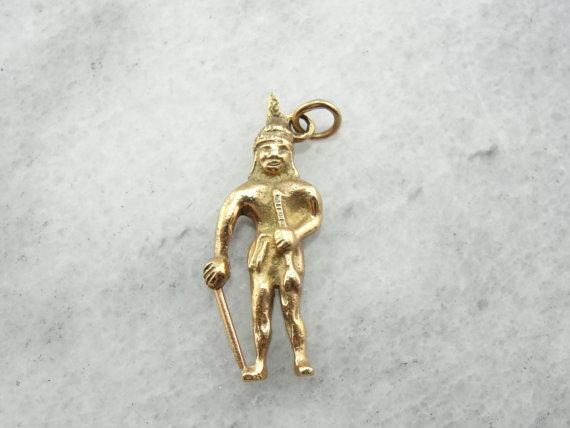 Native American Vintage 14K Gold Man Charm