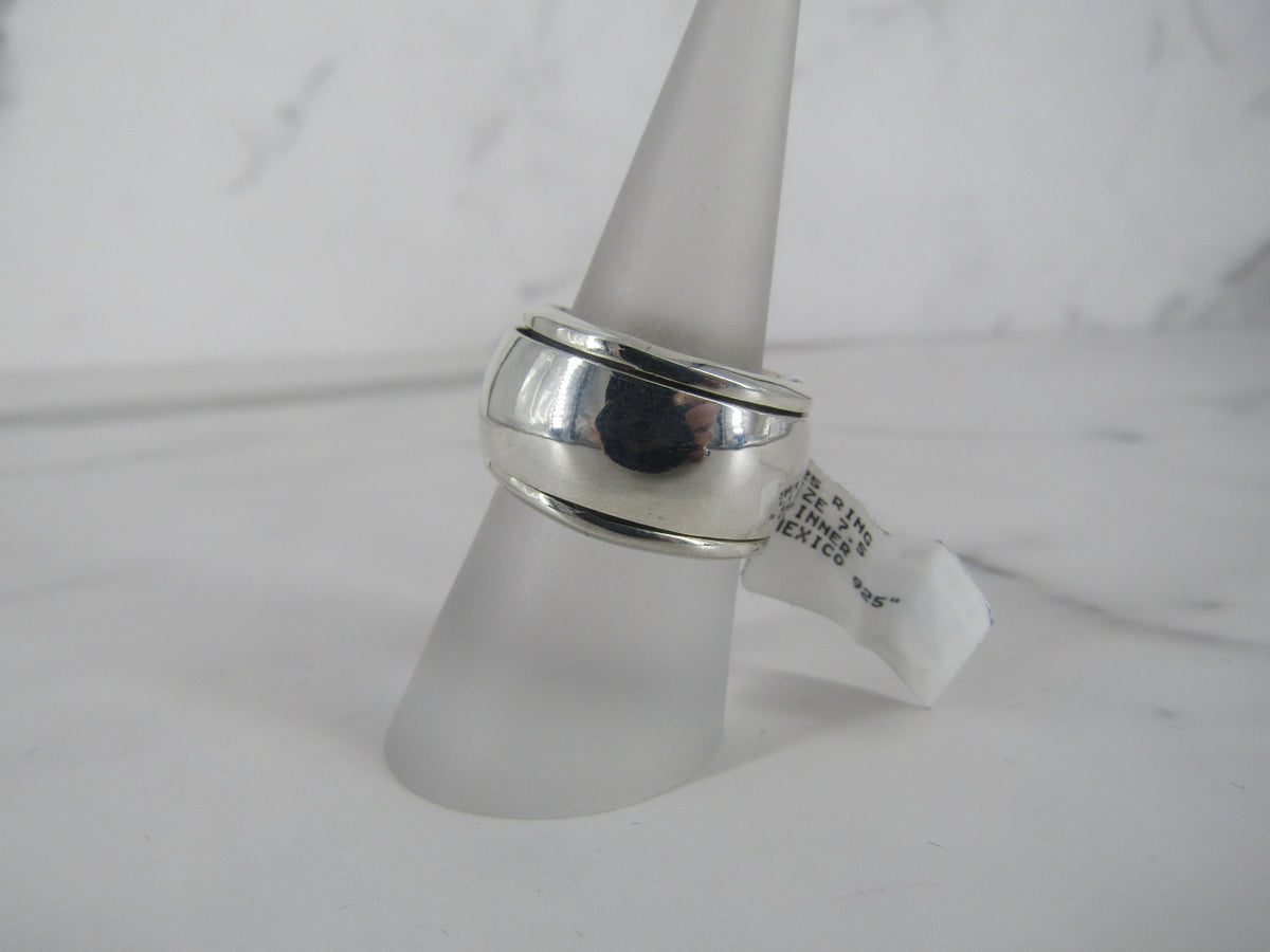 Thick Silver Spinner Band Ring