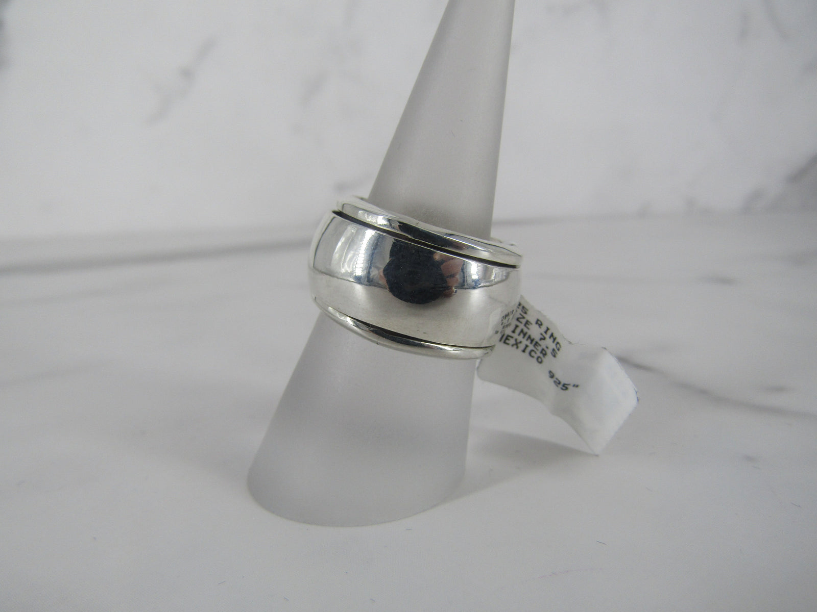 Thick Silver Spinner Band Ring