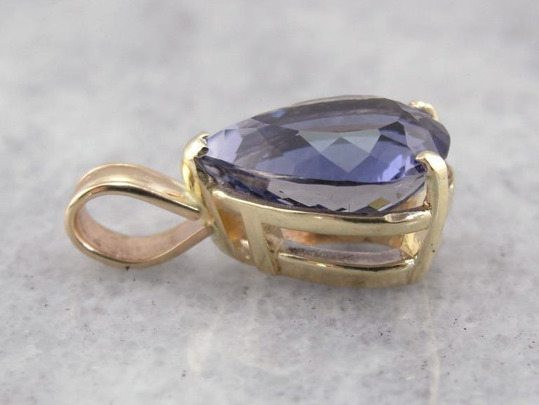 Pear Cut Tanzanite Teardrop Pendant