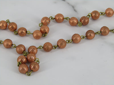 Copper And Brass Beaded Necklace