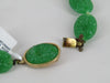 Vintage Carved Green Glass Beaded Necklace