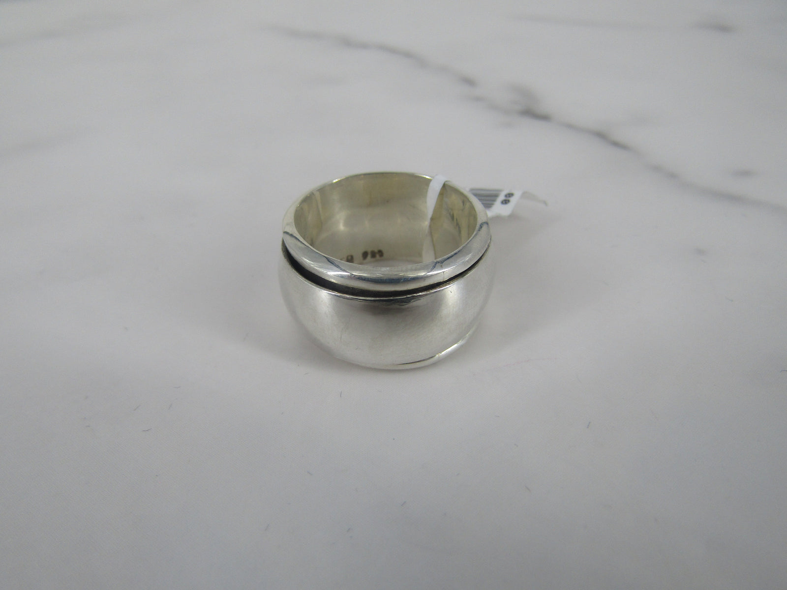 Thick Silver Spinner Band Ring