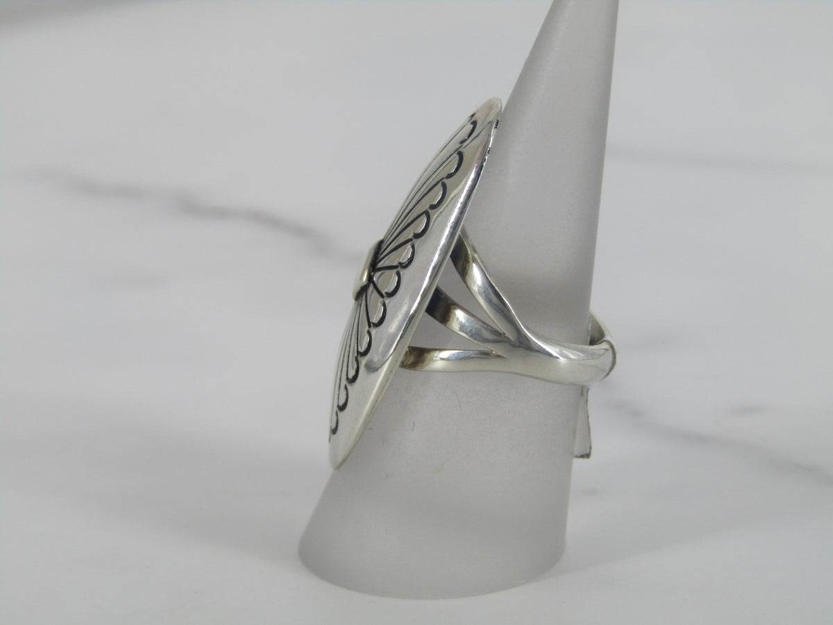 Silver Southwestern Elongated Statement Ring
