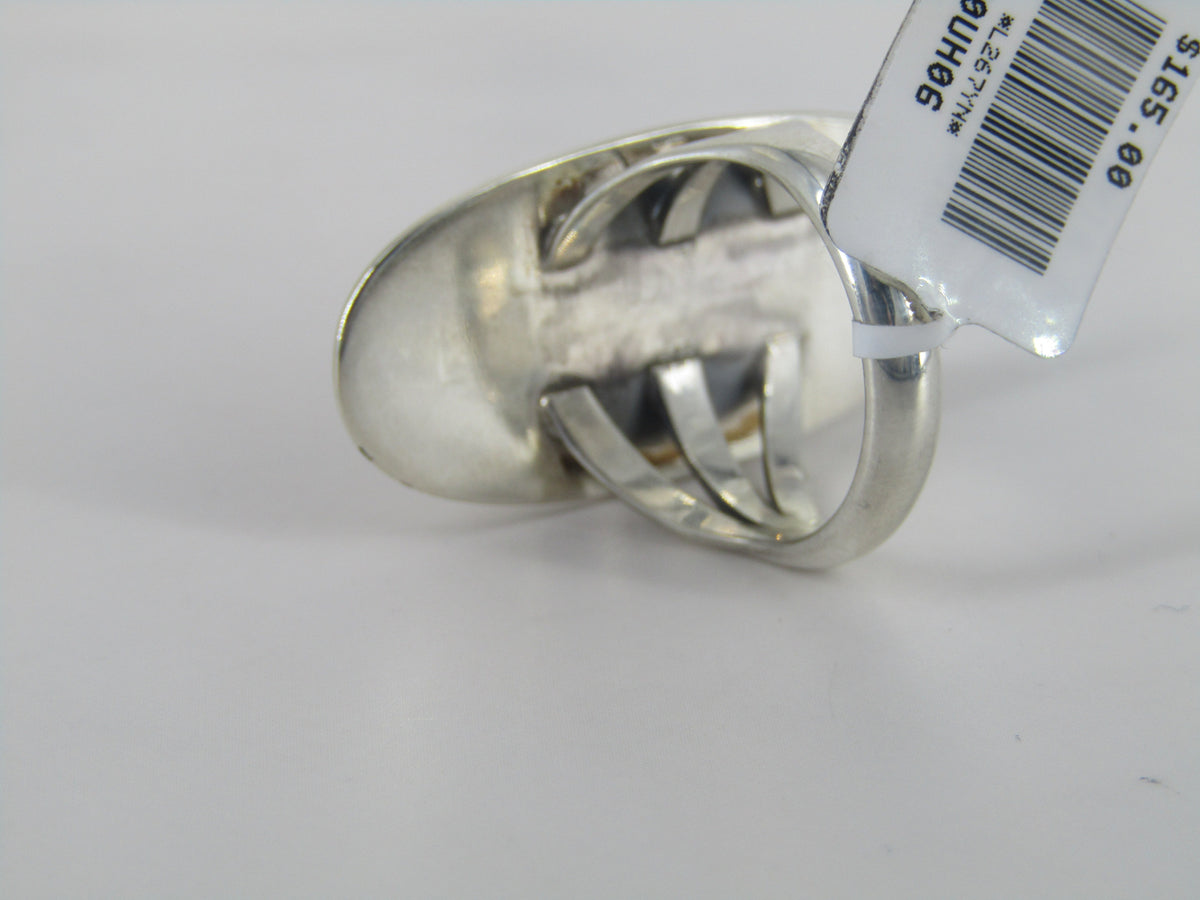 Silver Southwestern Elongated Statement Ring