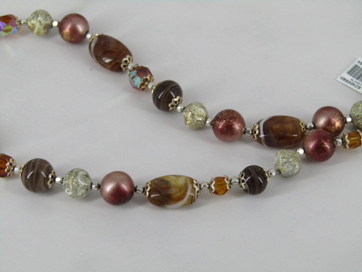 Brown Glass Continuous Bead Necklace
