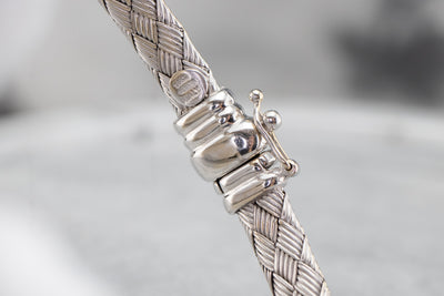 Vintage White Gold and Diamond Bangle Bracelet