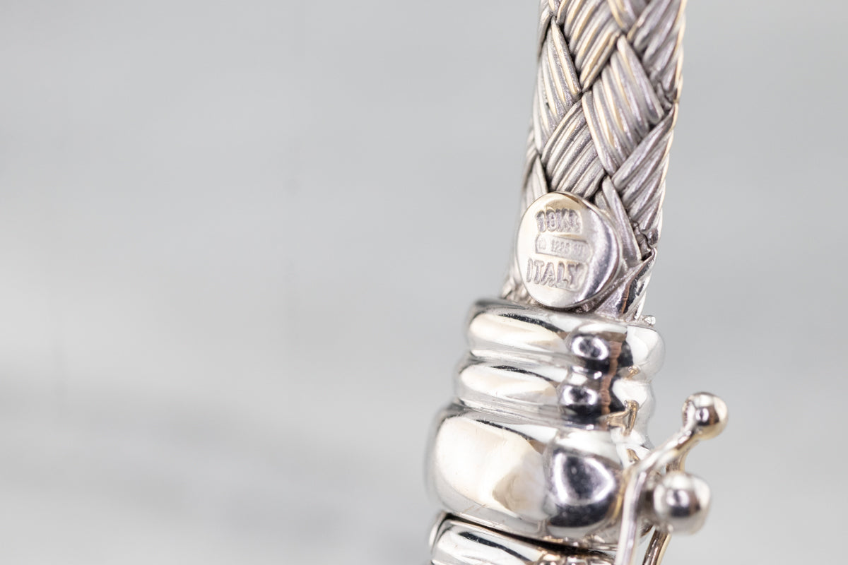 Vintage White Gold and Diamond Bangle Bracelet