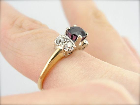 Rare Purple and Red Tone Sapphire Ring