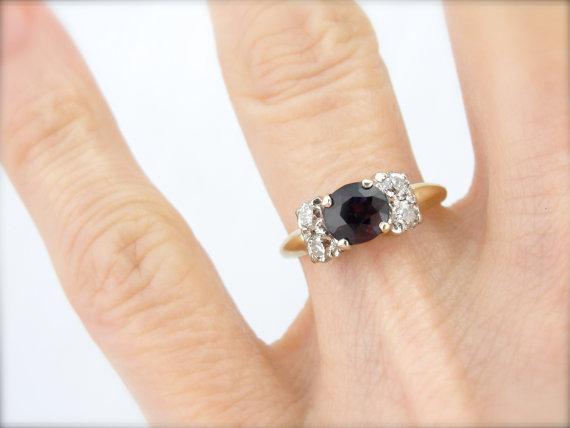 Rare Purple and Red Tone Sapphire Ring