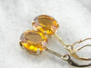 Gorgeous Citrine and Textured Gold Drop Earrings