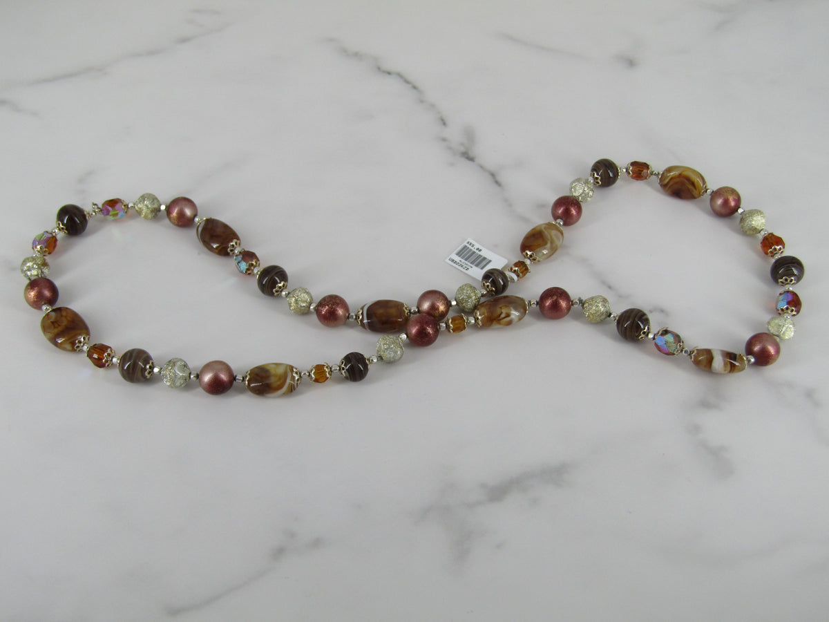 Brown Glass Continuous Bead Necklace