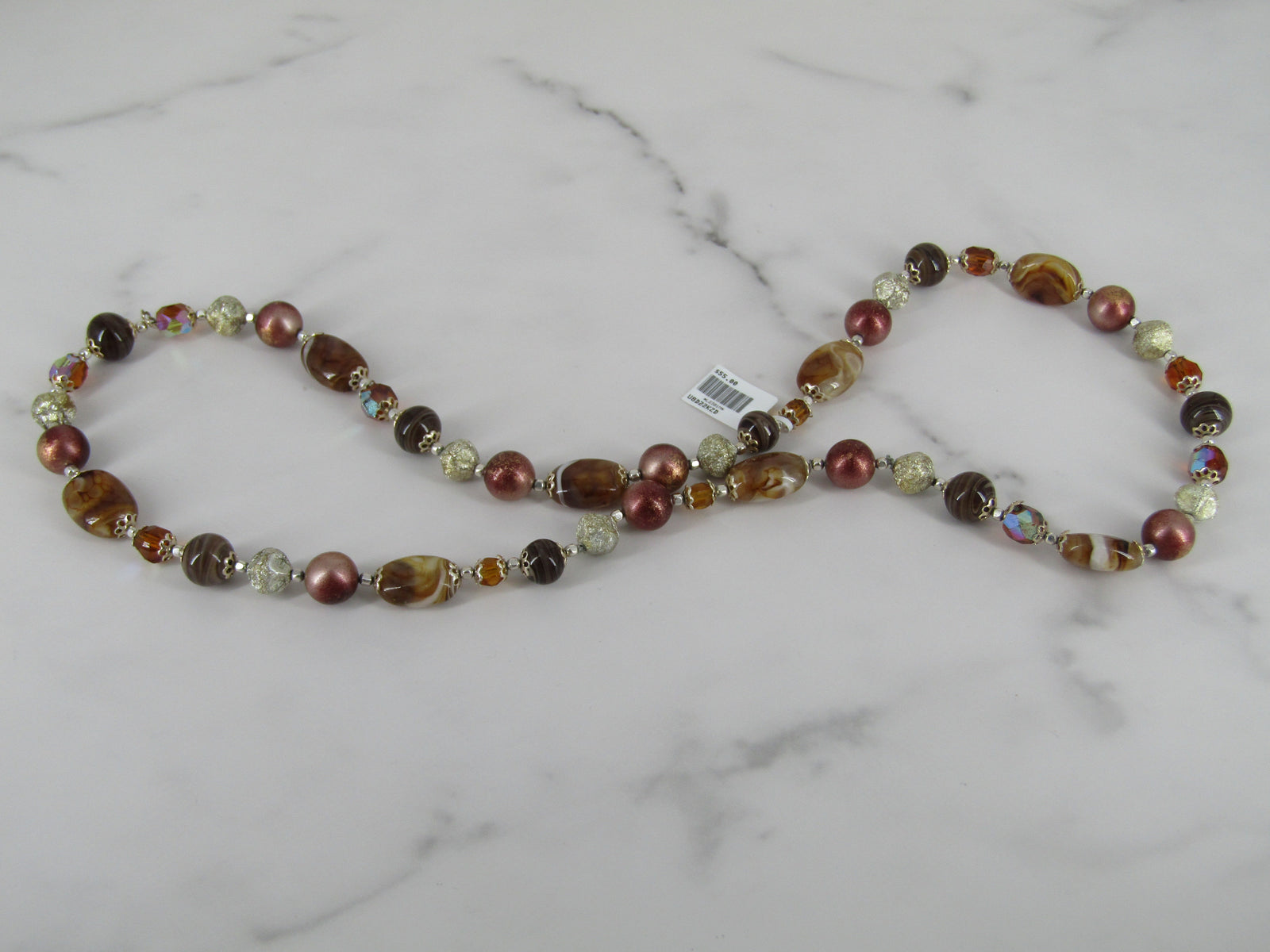 Brown Glass Continuous Bead Necklace