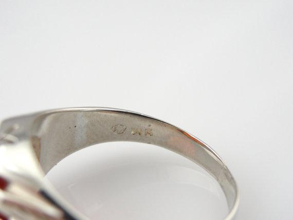 Art Deco Era White Gold and Carnelian Ring