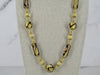 Gold And Brown Swirl Italian Glass Bead Necklace