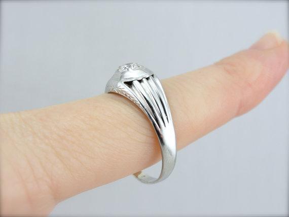 White Gold and Diamond Men's Ring