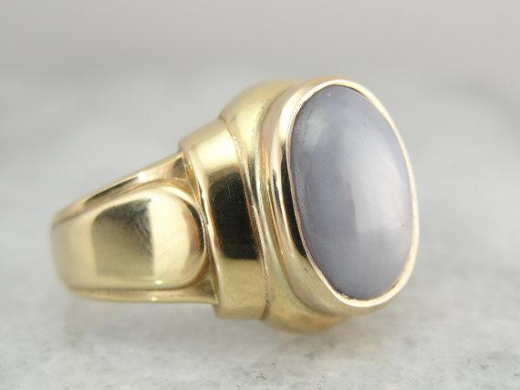 Star Sapphire in Retro Large Setting