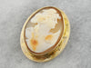 Lovely Bridal Cameo Portrait in Fine Gold Frame with Engraved Details