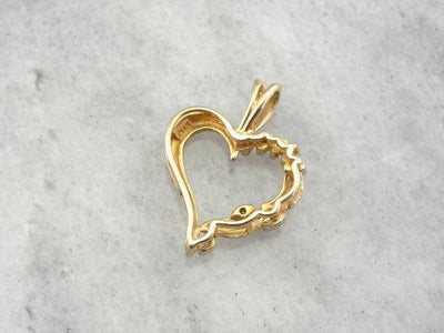 Diamond Heart Pendant in Yellow Gold