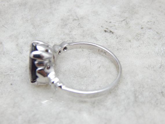 Pear Shaped Red Garnet White Gold Ring