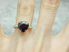 Pear Shaped Red Garnet White Gold Ring