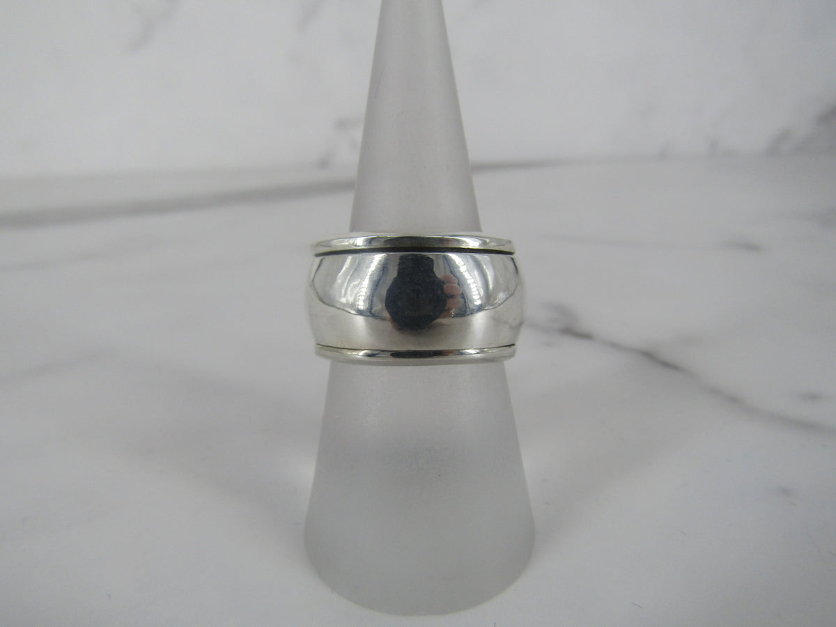 Thick Silver Spinner Band Ring